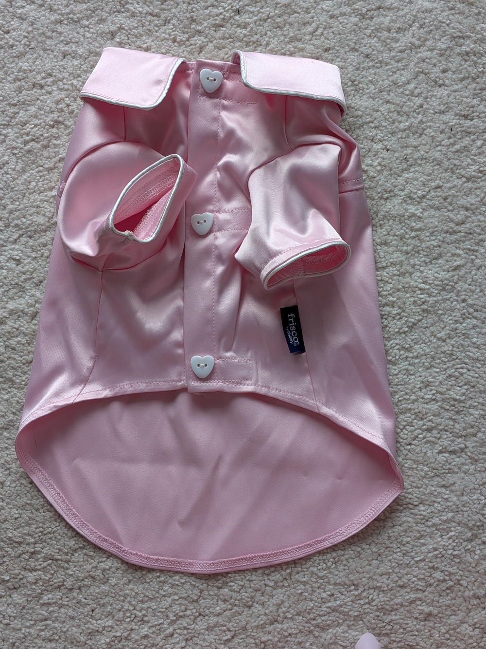 Frisco Pink Satin Dog & Cat Shirt - Lightweight Pet Button-Up